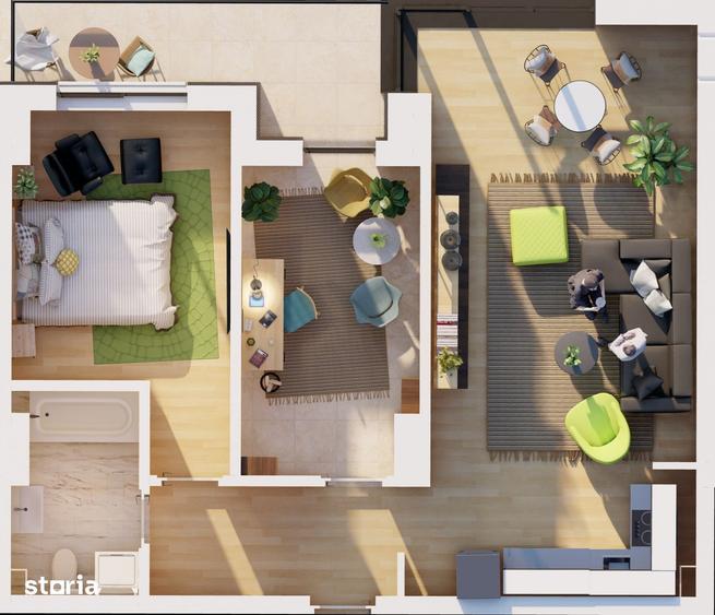 Apartament cu 2 camere decomandat în Energia