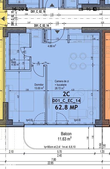 Apartament cu 2 camere în Tei