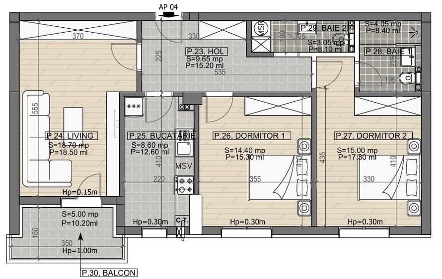 Apartament cu 3 camere decomandat în Berceni