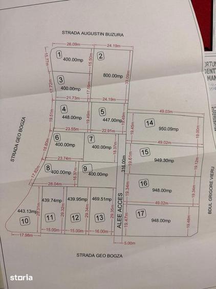Teren de 448 mp, în Central
