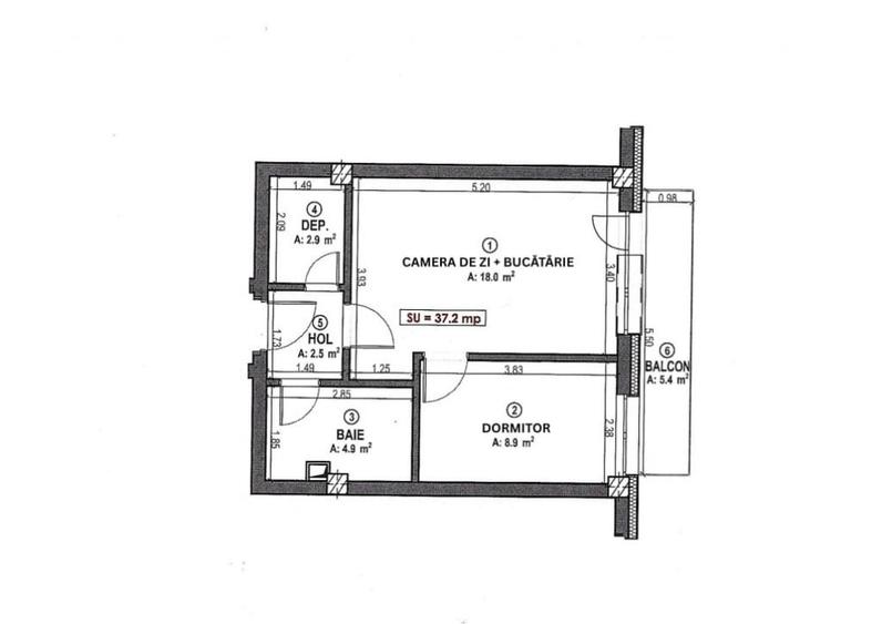 Apartament 2 camere 37.3 mp in Floresti zona Terra - 1