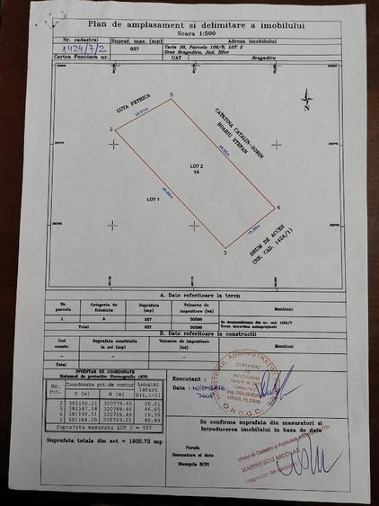 Teren de 975 mp, în Central