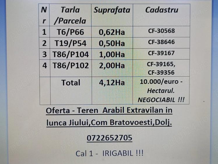Teren în Bratovoești