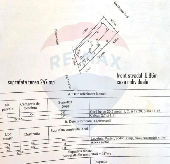 Teren Construcții intravilan de 247 mp, în Panduri
