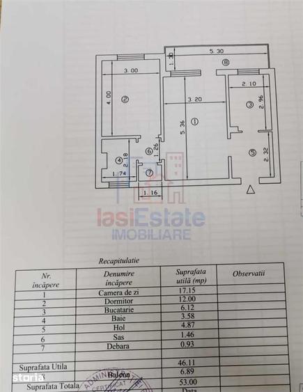 Apartament cu 2 camere semidecomandat în Nicolina