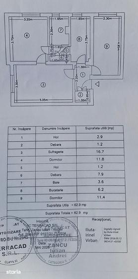 Apartament cu 3 camere semidecomandat în Central