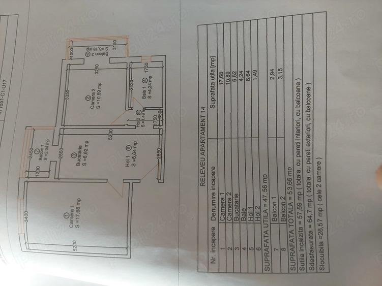 Apartament cu 2 camere decomandat în Lipovei