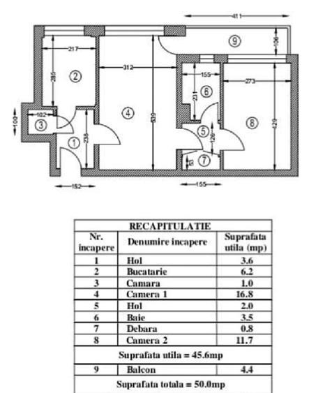 Apartament cu 2 camere semidecomandat în Drumul Taberei
