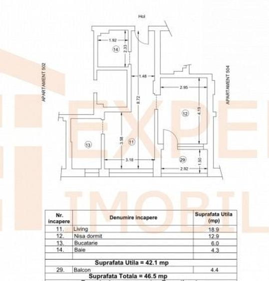 Apartament cu 2 camere decomandat în Nord