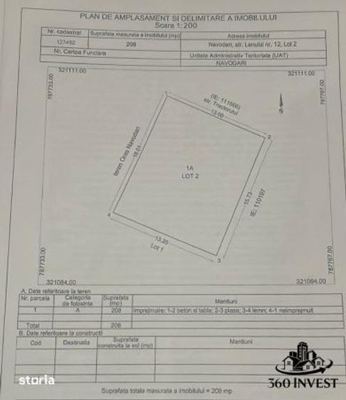 Teren de 208 mp, în Central