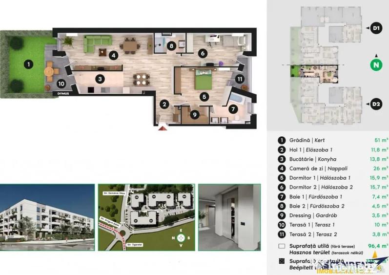 Apartament cu 3 camere decomandat în Central