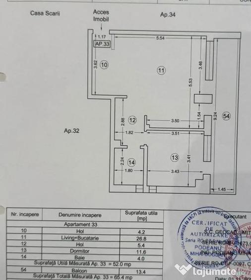 Apartament cu 2 camere decomandat în Central