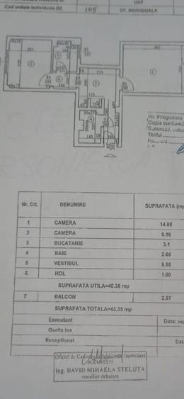 Apartament cu 2 camere decomandat în Tei