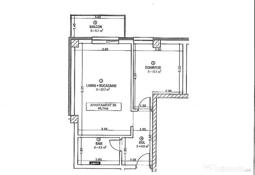 Apartament cu 2 camere decomandat în Central