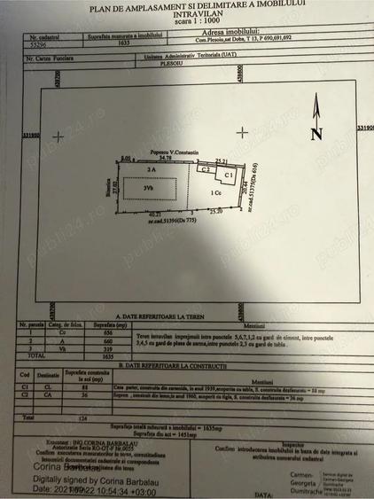 Casă cu Teren 1650 Mp în Central