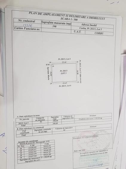 Teren Construcții extravilan de 500 mp, în Corbu