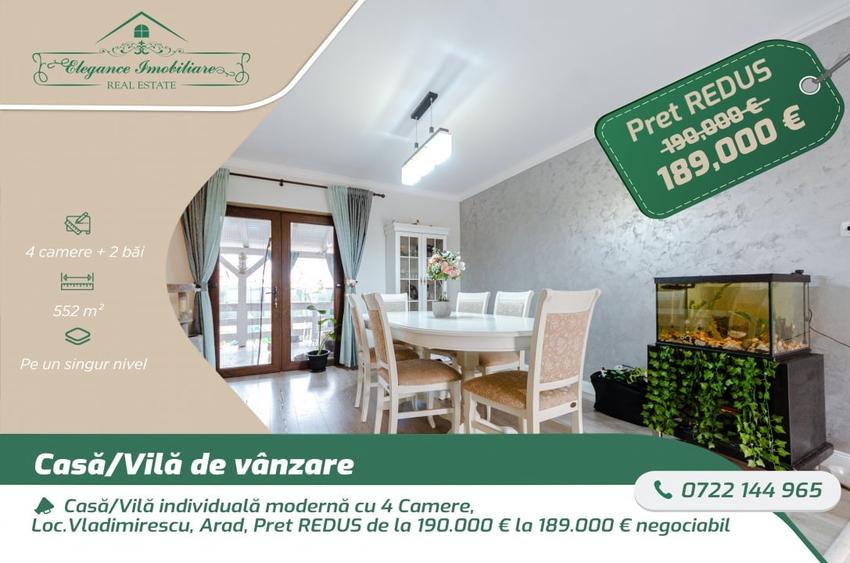 Casă individuală cu 4 camere cu Canalizare în Vladimirescu