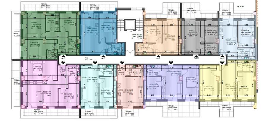 Apartament cu 3 camere semidecomandat în Est