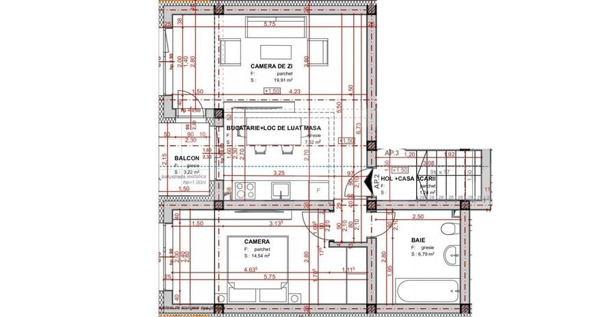 Apartament cu 2 camere în Apahida