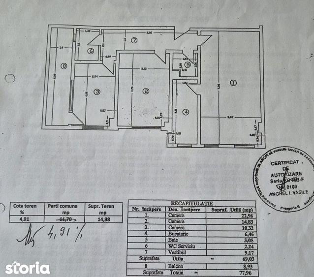 Apartament cu 3 camere decomandat, mobilat în Militari