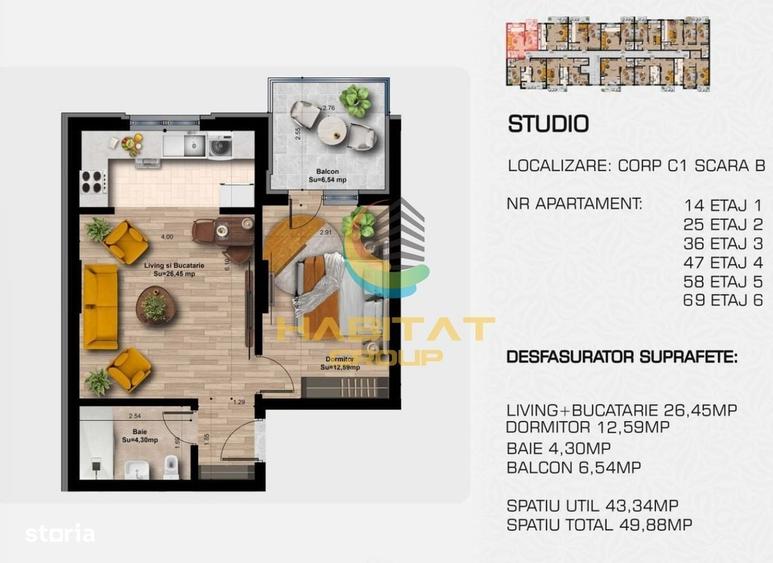 Apartament tip studio / 50 mp / Metrou Berceni - 1