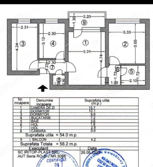 Apartament cu 2 camere semidecomandat în Central