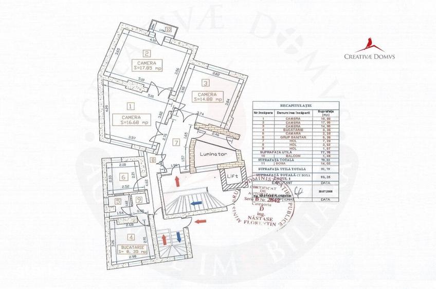 Apartament cu 3 camere în Cotroceni