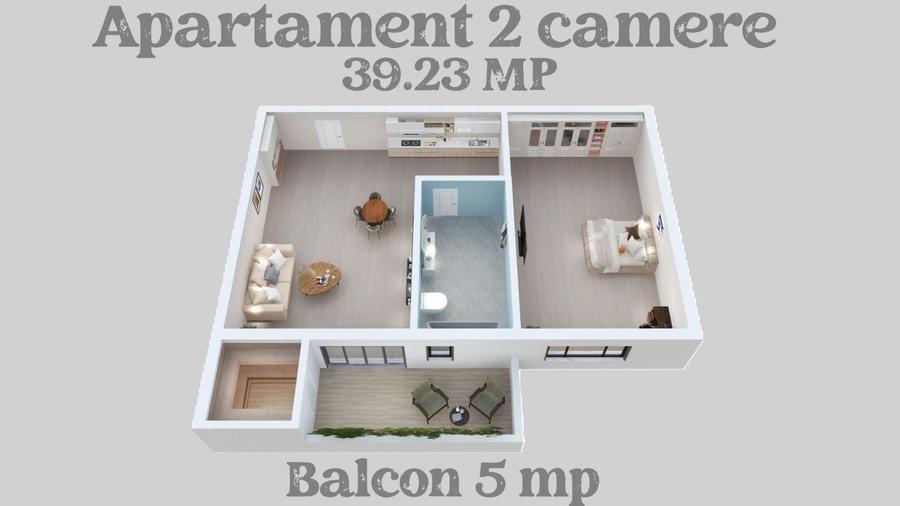 Apartament cu 2 camere în Țiglari