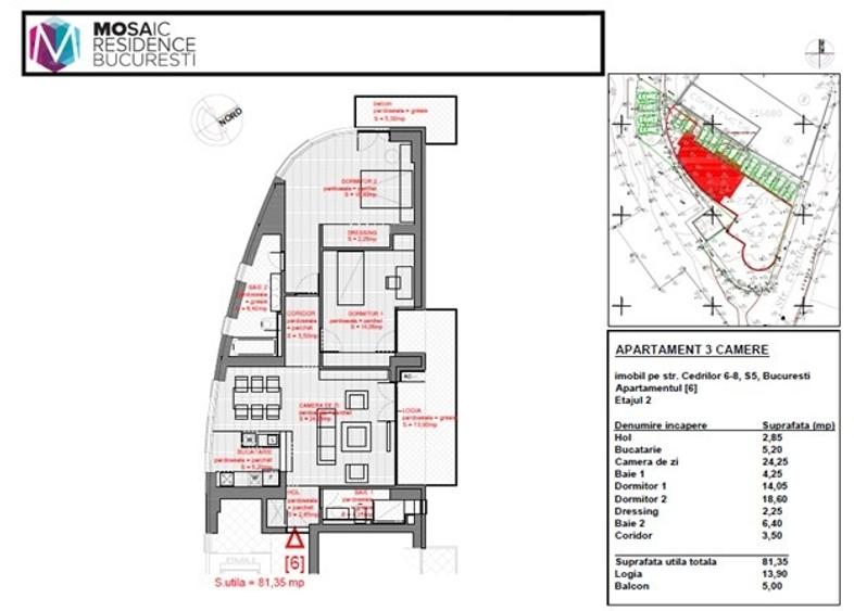Apartament cu 3 camere semidecomandat în 13 Septembrie