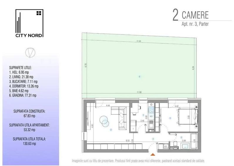 2 camere cu gradina proprie-130 mp totali, in noul pro... - 2