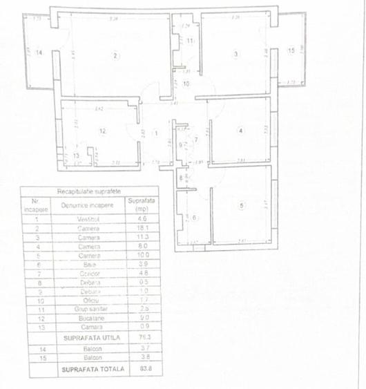 Vand apartament 4 camere, gata de mutare - decomandat, etaj 1 - 2
