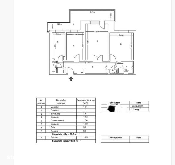 Apartament cu 3 camere decomandat în Vatra Luminoasă