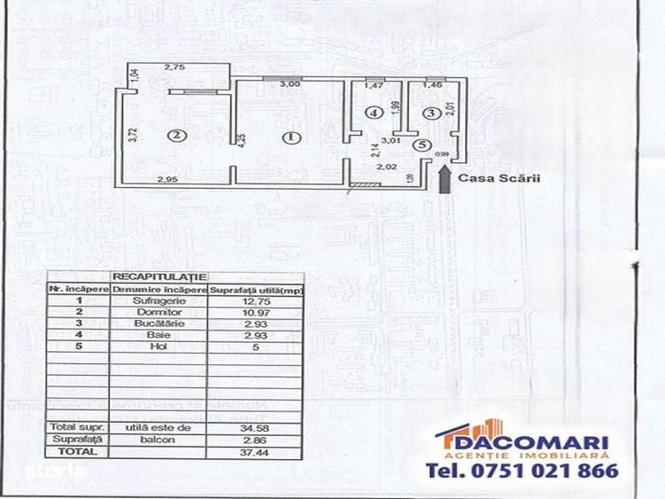 Apartament cu 2 camere semidecomandat în Micro 19