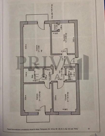 Apartament cu 3 camere decomandat în Soarelui