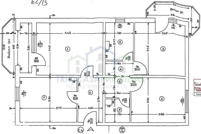 Apartament cu 3 camere în Central
