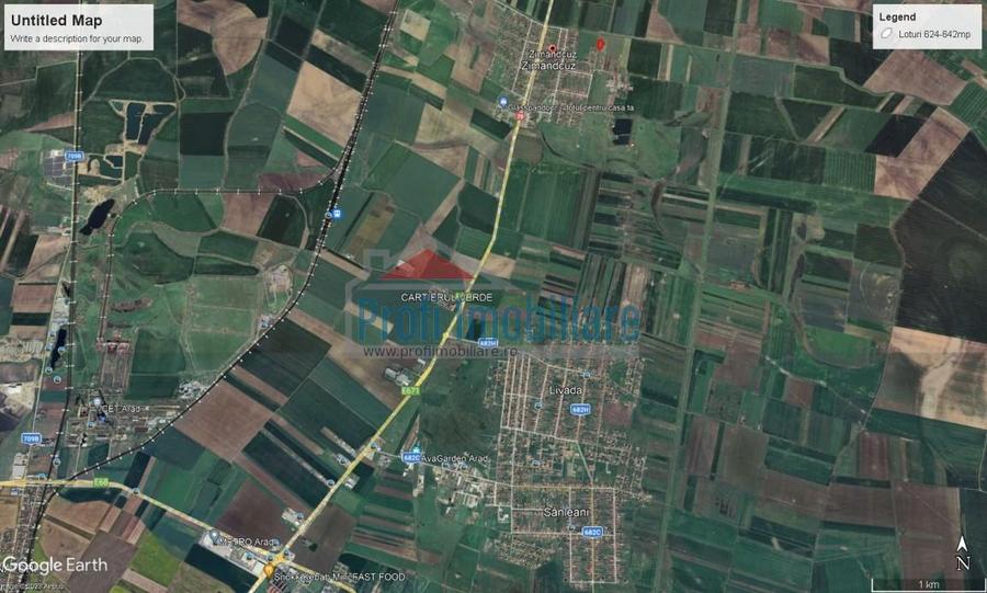 Teren Construcții intravilan de 542 mp, în Zimandcuz