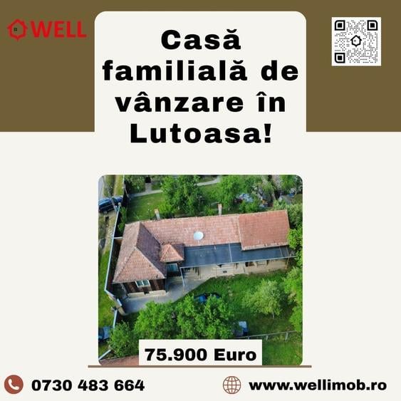 Casă individuală cu 3 camere cu Teren 1647 Mp în Lutoasa