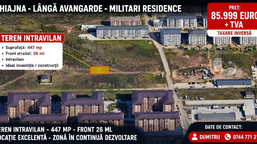 Teren agricol intravilan de 447 mp, în Chiajna