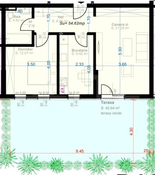 Apartament cu 2 camere semidecomandat în Aradului — fotografia 1
