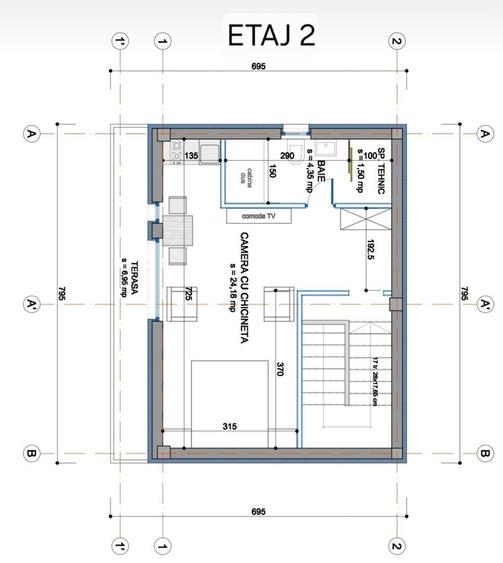 Apartament cu 3 camere, mobilat în Central