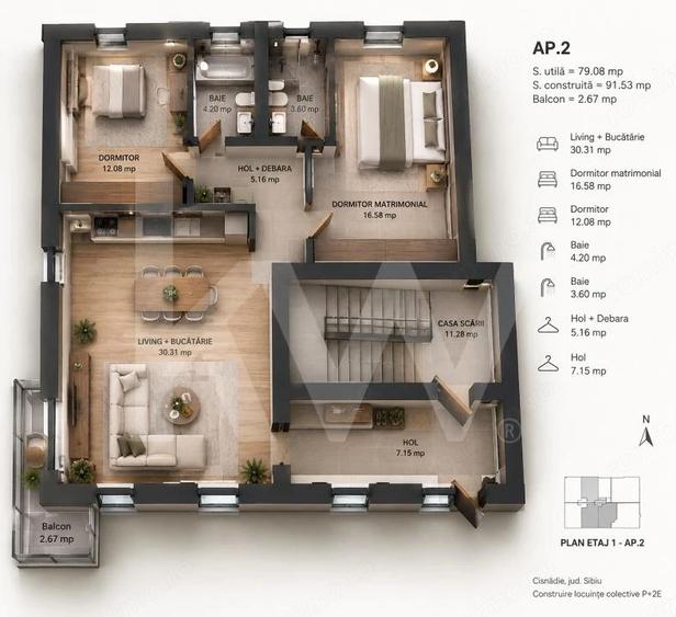 Apartament 3 camere Premium Arhitectilor - 4