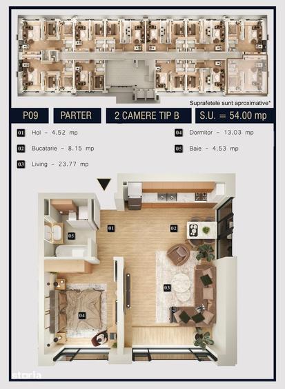 TVA inclus, 2 camere, decomandat sau open-space, ansamblu premium - 4