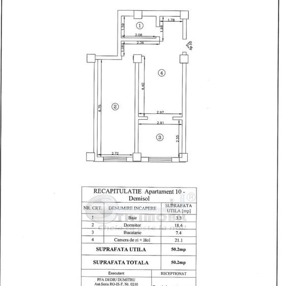 Apartament cu 2 camere semidecomandat în Valea Lupului