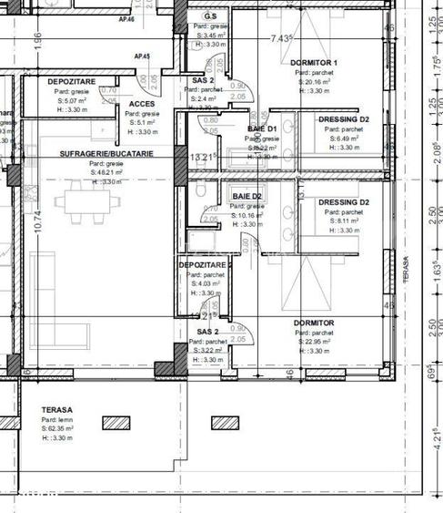 Penthouse de vanzare, cu 3 camere, 148 mp, terasa 62 mp, zona centrala