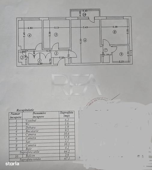 Apartament cu 3 camere semidecomandat, mobilat în Rahova