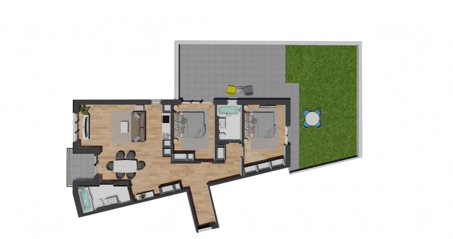 Apartament cu 3 camere în Florești