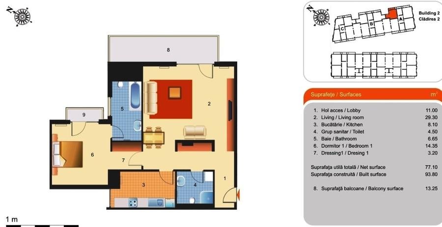 Apartament cu 2 camere semidecomandat, mobilat în Parcul Carol
