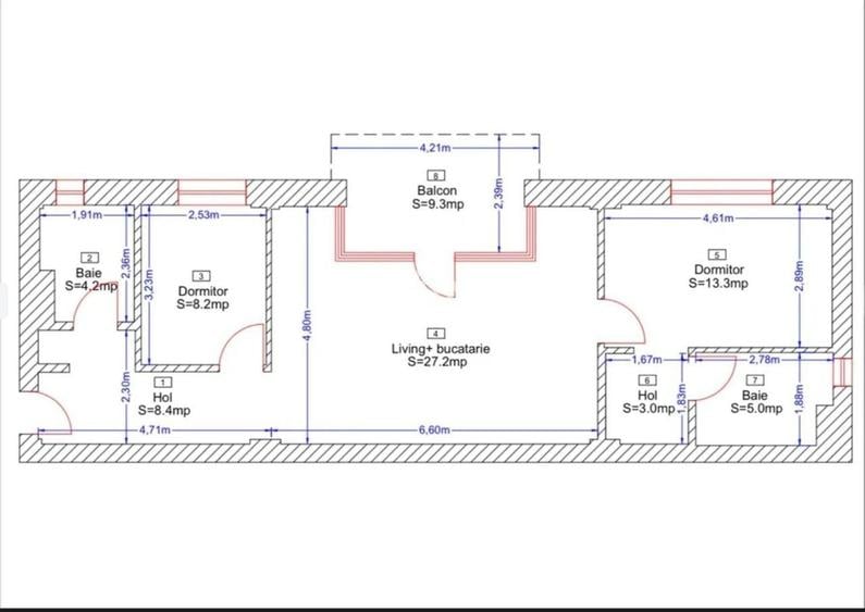 Apartament cu 3 camere în Borhanci