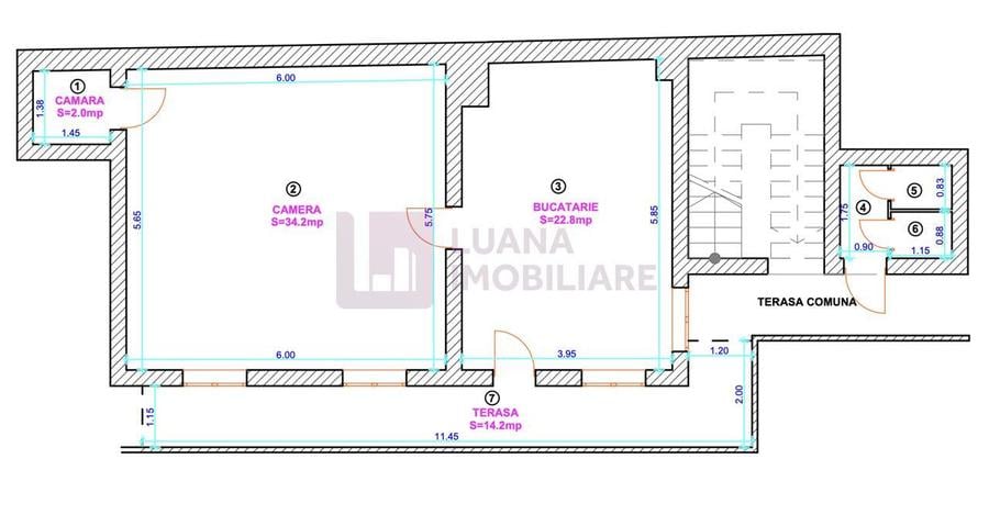 Apartament cu 2 camere semidecomandat în Ultracentral
