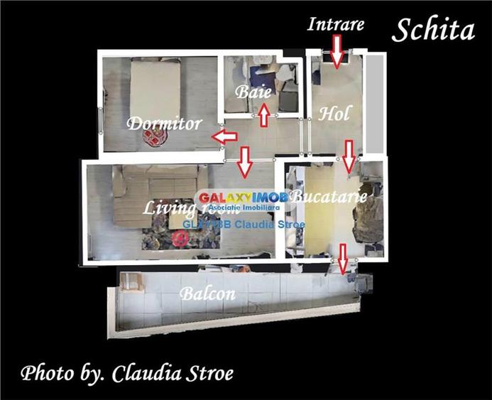 Apartament cu 2 camere semidecomandat, mobilat în Militari